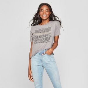 Women's Short Sleeve Champagne Graphic T-Shirt